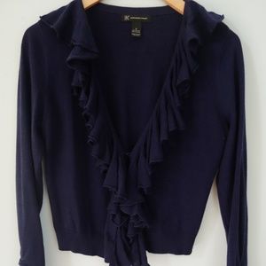 INC navy blue knit cardigan